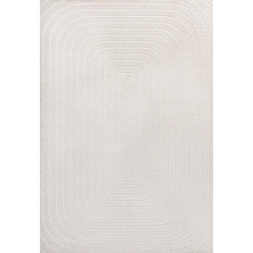 Jonathan Y Freya High-low Modern Scandinavian Arch Stripe Monotone Indoor/outdoor Area Rug In Ivory