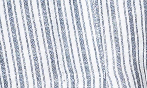 Max Studio Collared Pinstripe Dress In Off White/navy Stripe