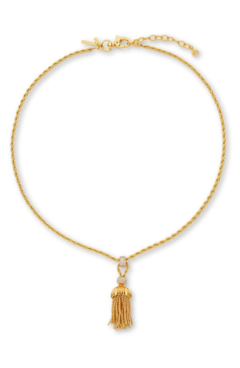 Lele Sadoughi Chateau Rope Tassel Necklace, Main, color, Gold
