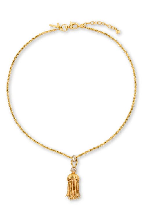 Lele Sadoughi Chateau Rope Tassel Necklace In Gold