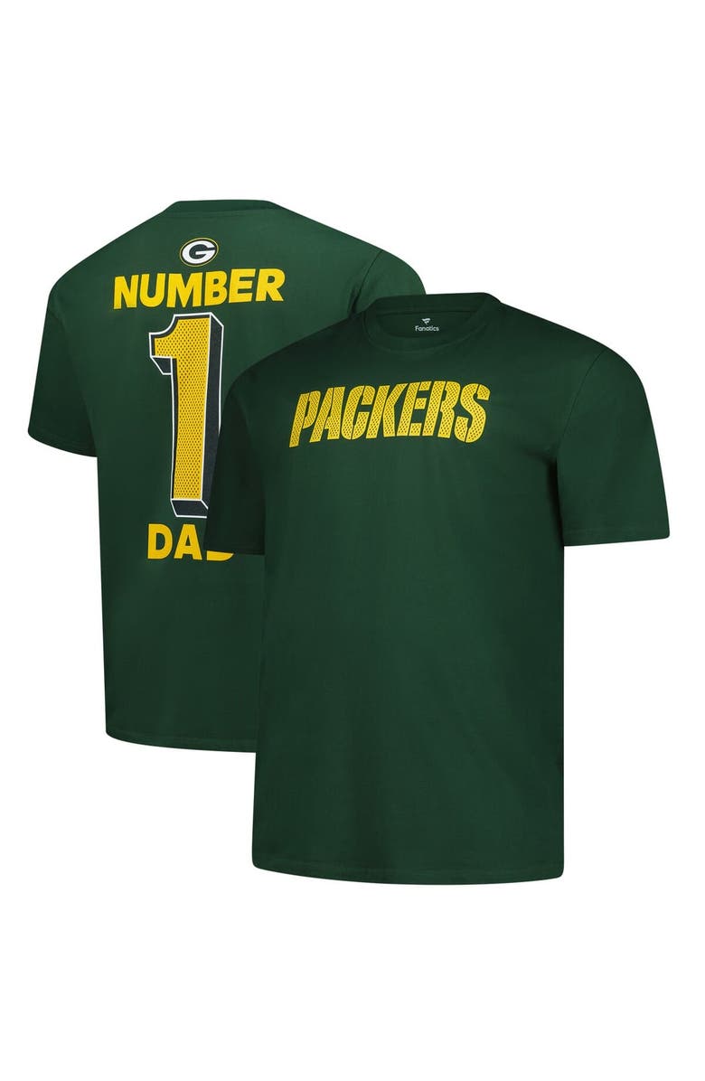FANATICS Men's Fanatics  Green Green Bay Packers Big & Tall Number One Dad T-Shirt, Alternate, color, Green