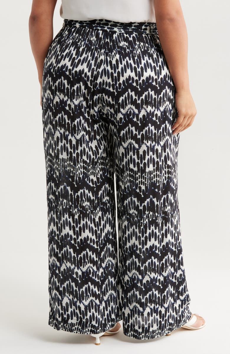 Universal Standard Verbena Wide Leg Voile Pants, Alternate, color, Navy Paint Print