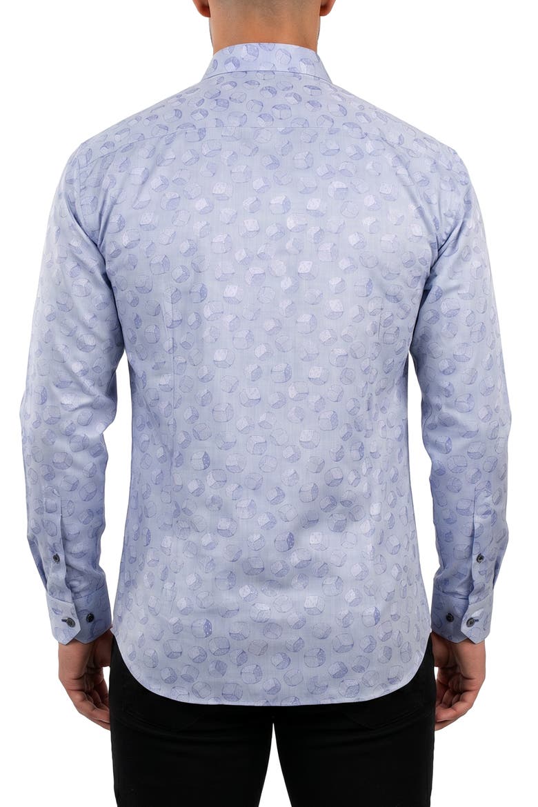 Fibonacci Contemporary Fit Button-Up Shirt, Alternate, color, GREY