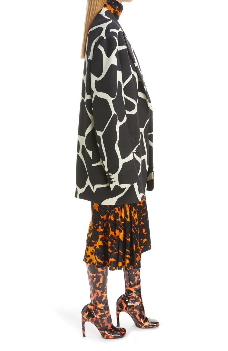 Dries Van Noten Giraffe Print Wool Crepe Blazer, Alternate, color,