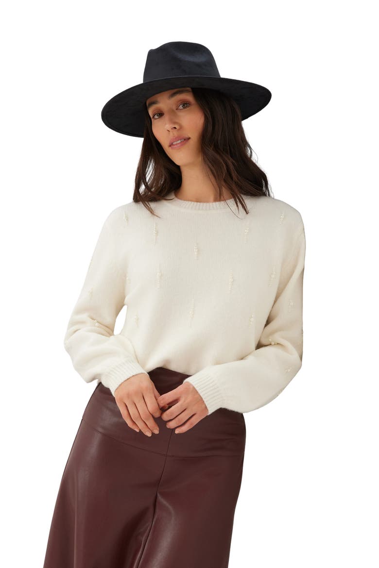 Bead Embellished Sweater, Alternate, color, CREAM