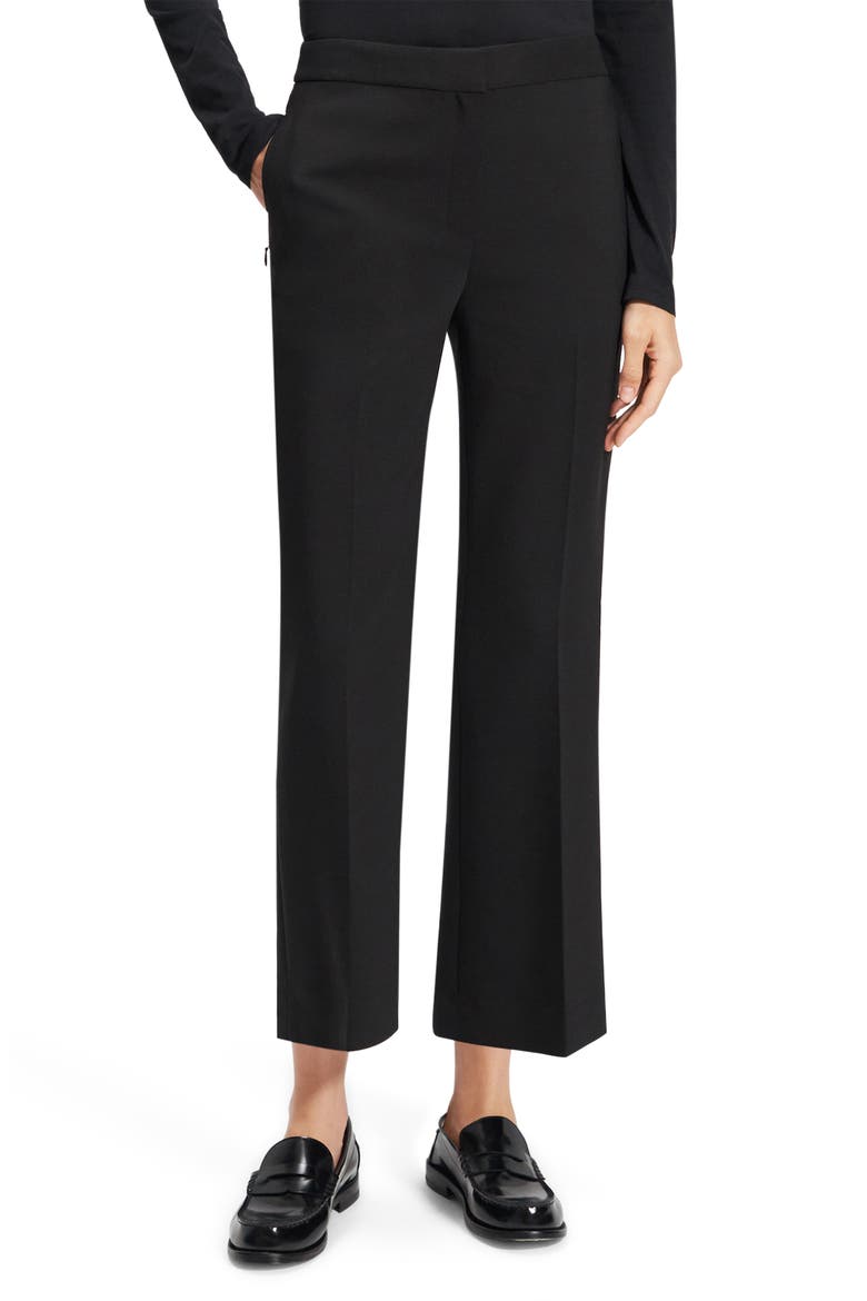 Kick Flare Ankle Pants, Main, color, BLACK