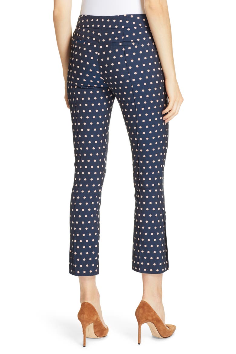 Stovepipe Polka Dot Jacquard Pants, Alternate, color, NAVY/ BLUSH POLKA DOT