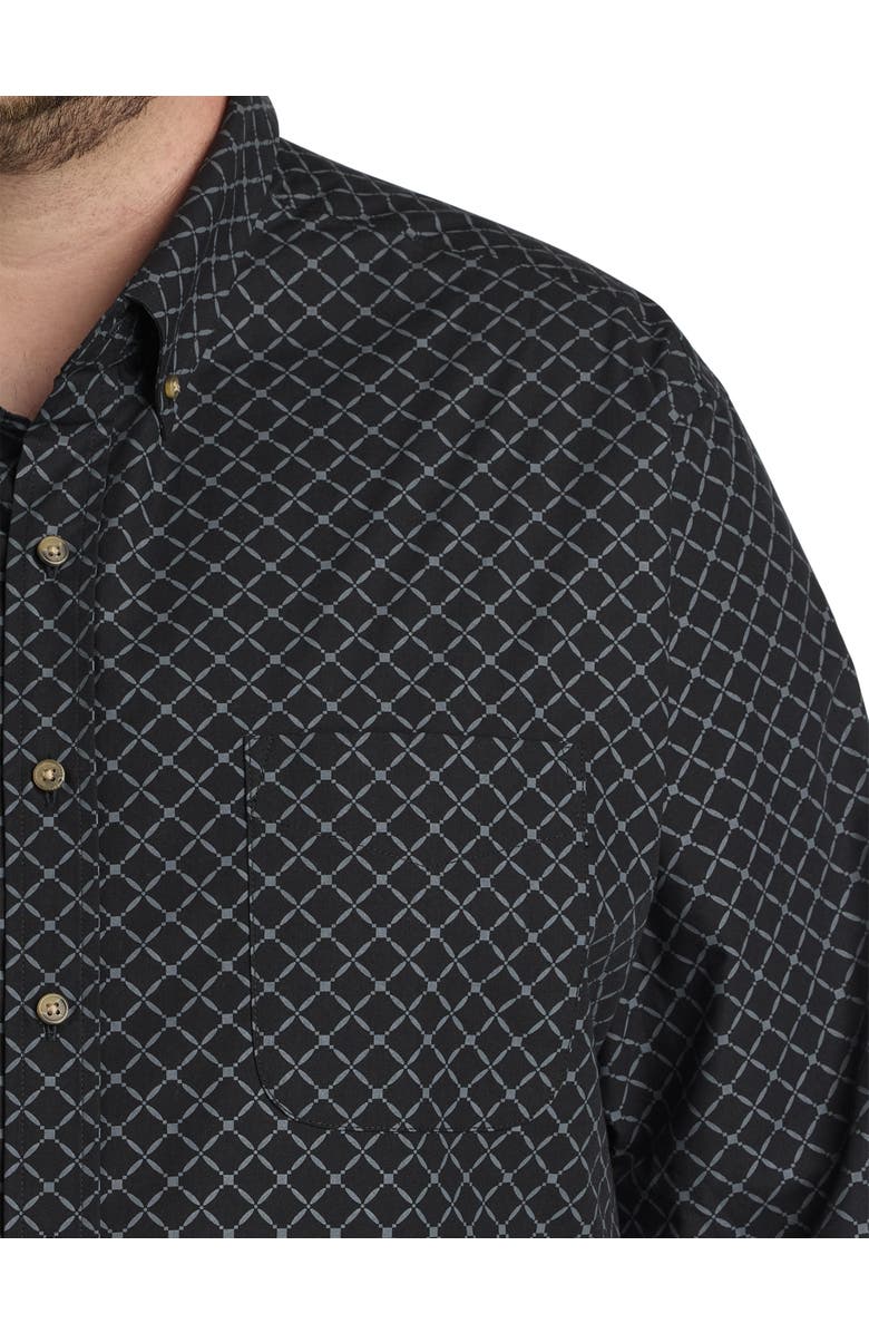 Harbor Bay by DXL Big & Tall Easy-Care Geometric Print Sport Shirt, Alternate, color,