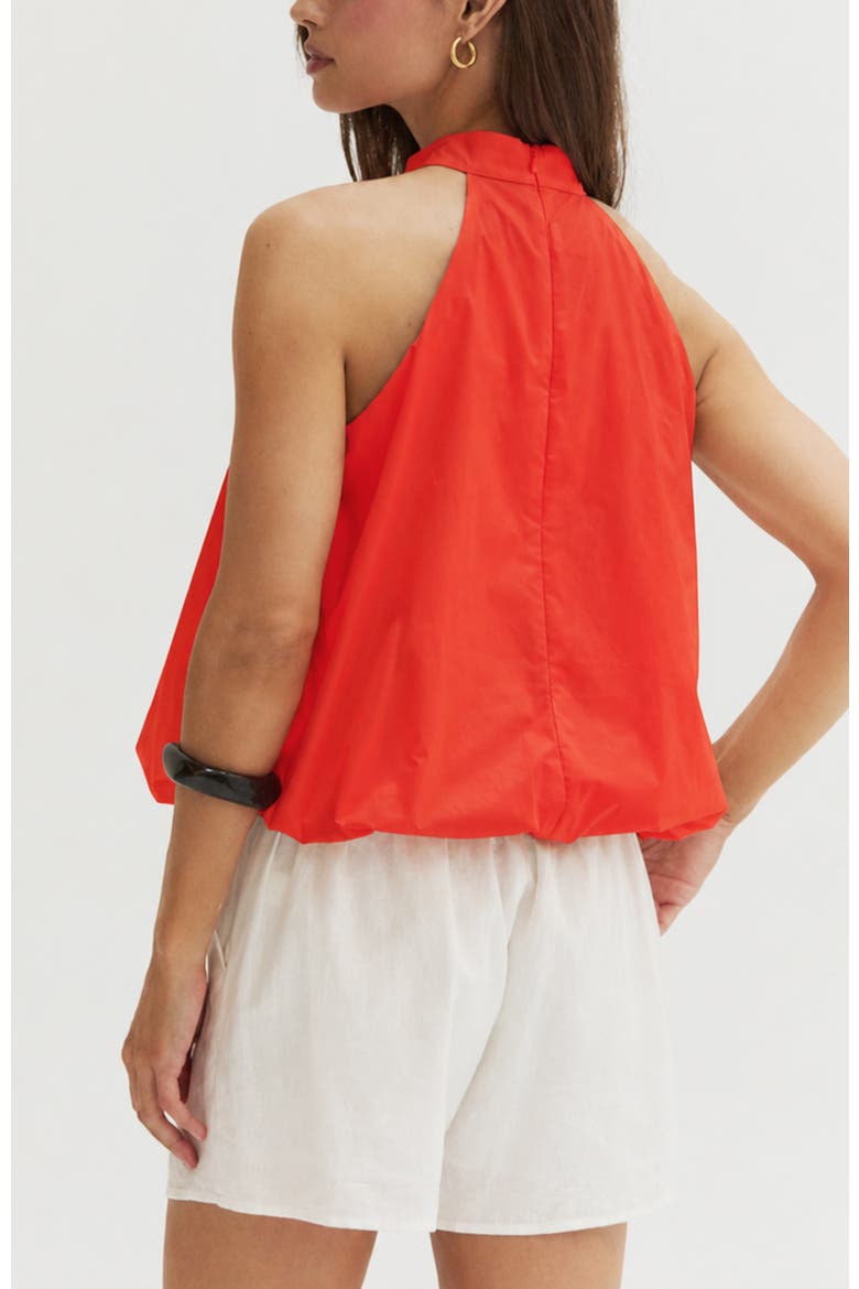 Bubble Hem Poplin Halter Top, Alternate, color, Burnt Orange