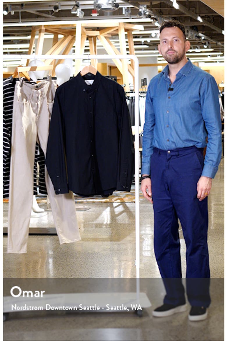 Trim Fit Solid Stretch Button-Down Shirt video