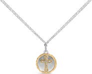 Haus of Brilliance 14K Yellow Gold Plated Sterling Silver 1/10 Cttw Diamond Cross Medallion Pendant Necklace