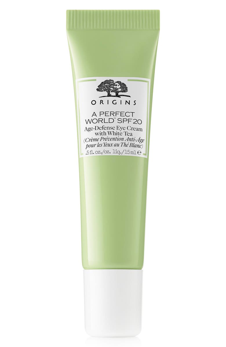 Origins A Perfect World<sup>™</sup> SPF 20 Age-Defense Eye Cream with White Tea, Main, color, 