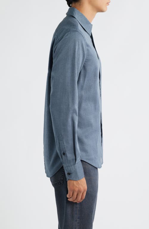 Rag & Bone Tomlin Dobby Stretch Button-up Shirt In Blue
