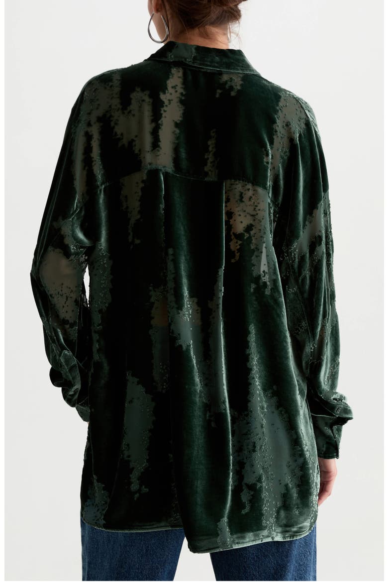 Sawtelle Burnout Velvet Shirt, Alternate, color, PINE