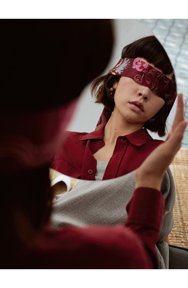 Lost Pattern "Dream" Silk Twill Neck Bow, Alternate, color, Ruby Red