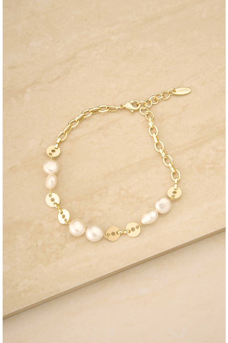 Freshwater Pearl Anklet, Alternate, color, GOLD