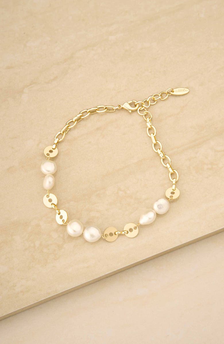 Ettika Freshwater Pearl Anklet, Alternate, color,