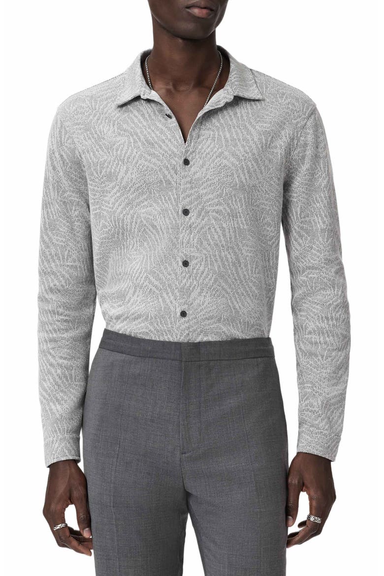 Paladino Jacquard Button-Up Shirt, Main, color, GREY SKY