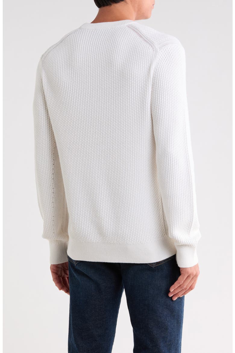 Arrowhead Stitch Crewneck Sweater, Alternate, color, OPTIC WHITE