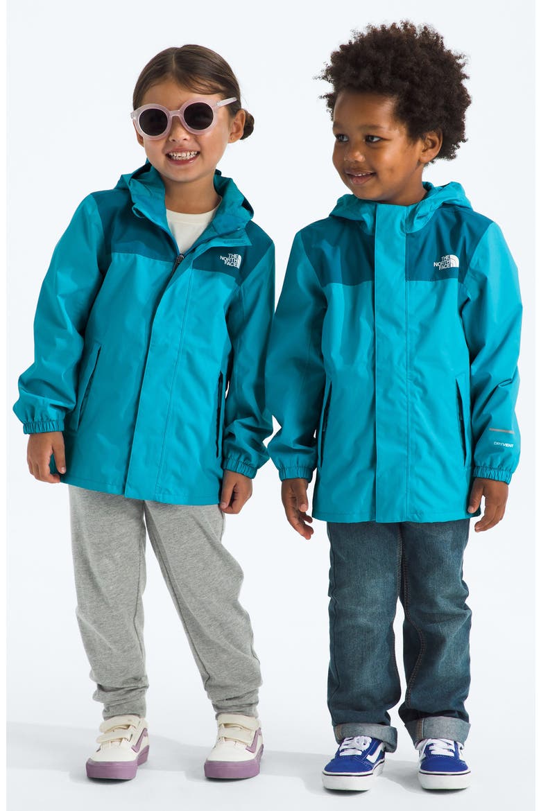 Kids' Antora Waterproof Recycled Polyester Rain Jacket, Alternate, color, MERIDIAN BLUE/ DUSK BLUE