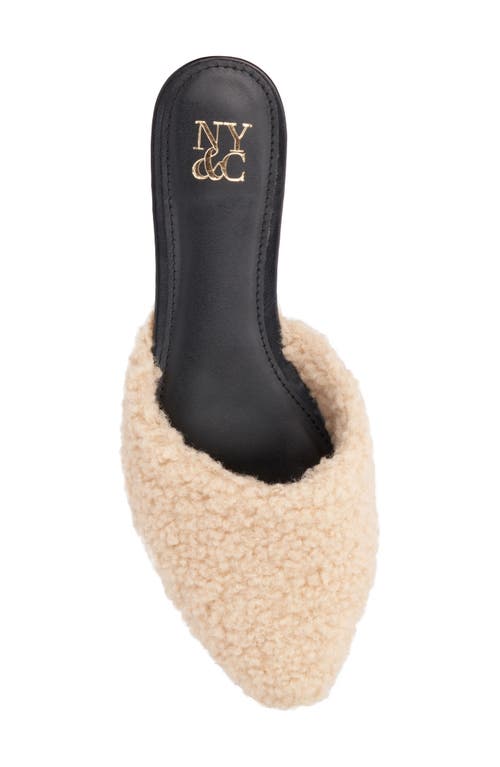 New York And Company Andi Faux Shearling Mule In Camel