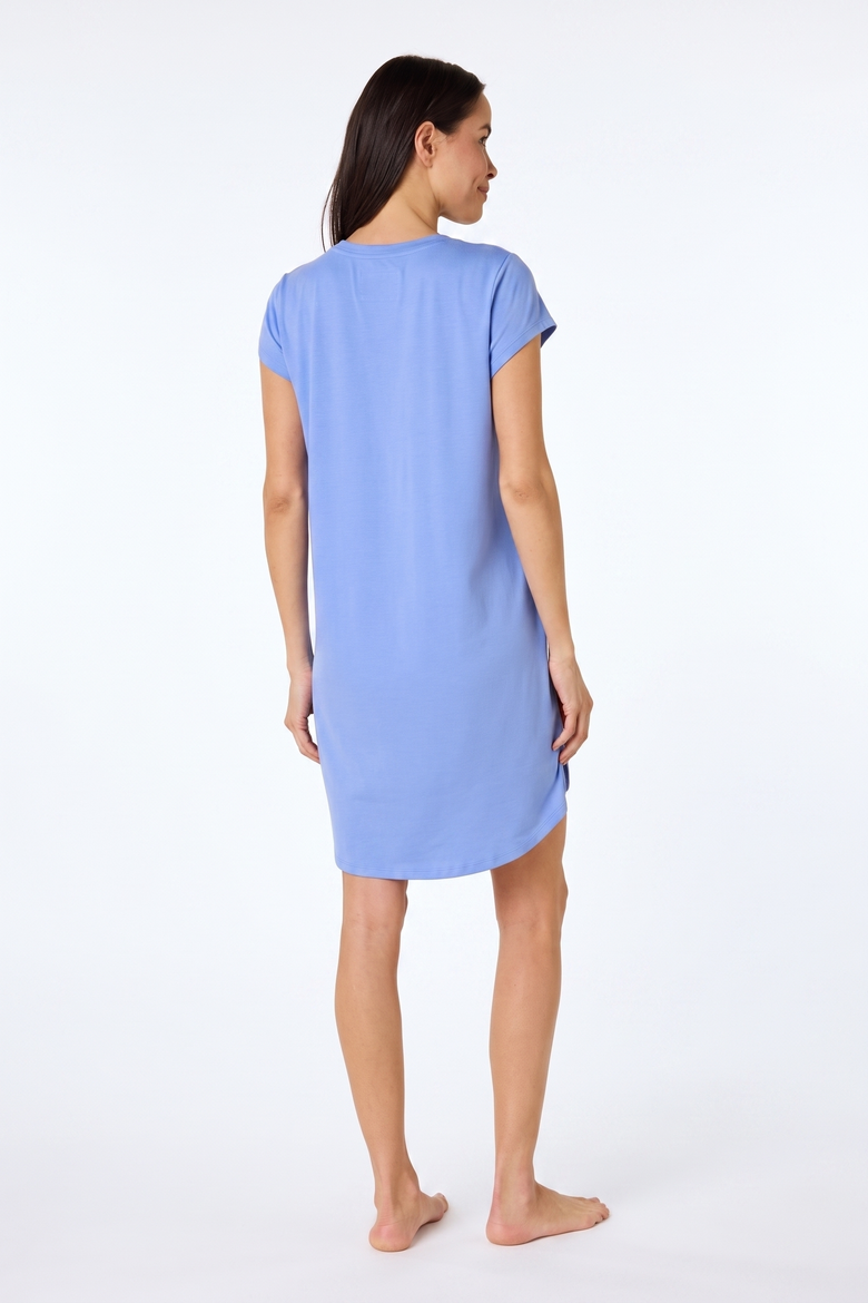 Striped Pima Knit Short-Sleeved Sleep Shirt, Alternate, color, Provence
