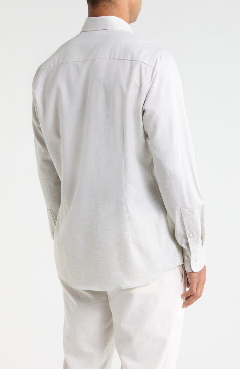 Jack Victor Danforth Stretch Cotton & Linen Blend Dress Shirt, Alternate, color, Sage