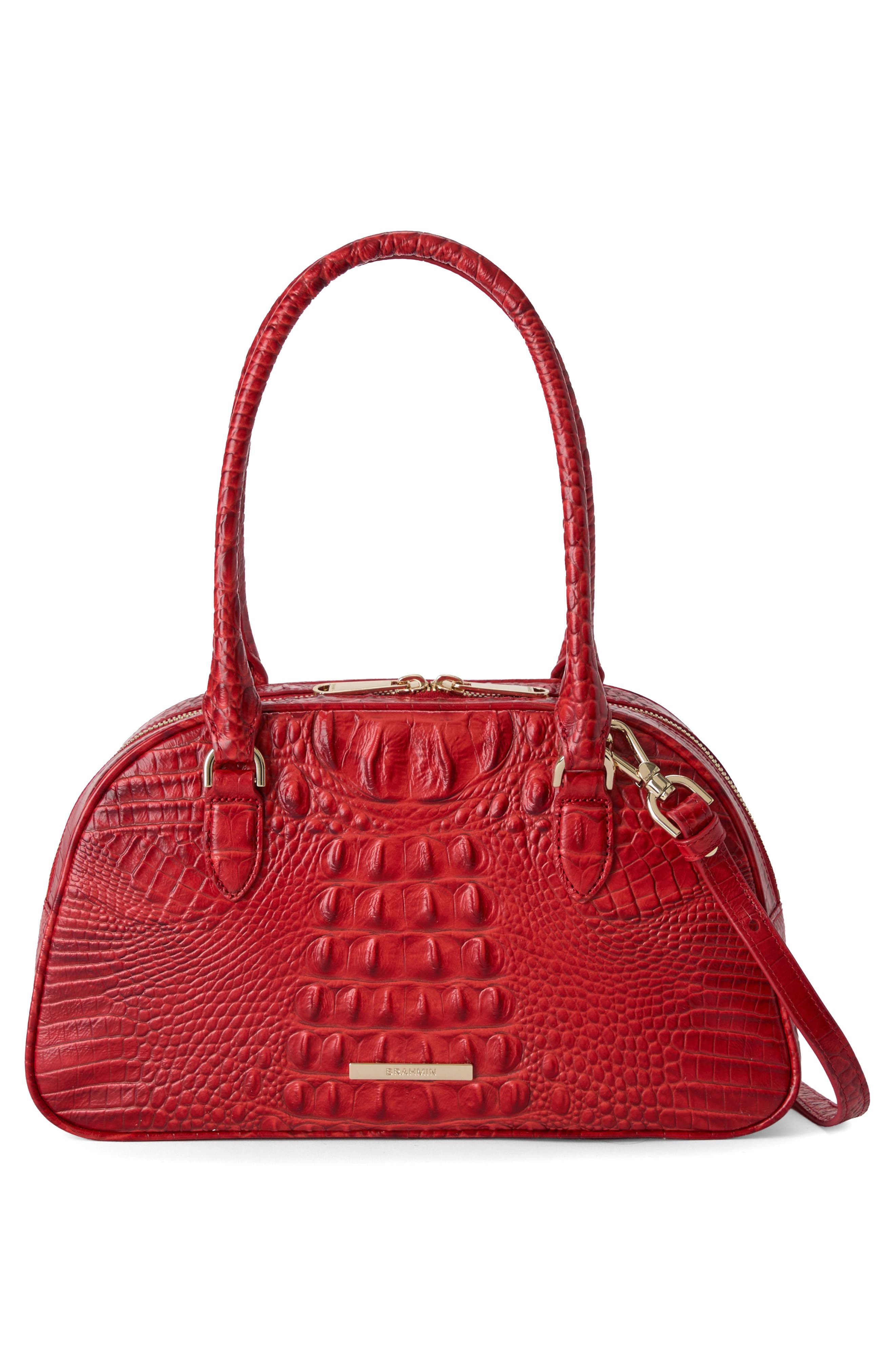 Angie Leather Barrel Bag, Alternate, color, SALSA