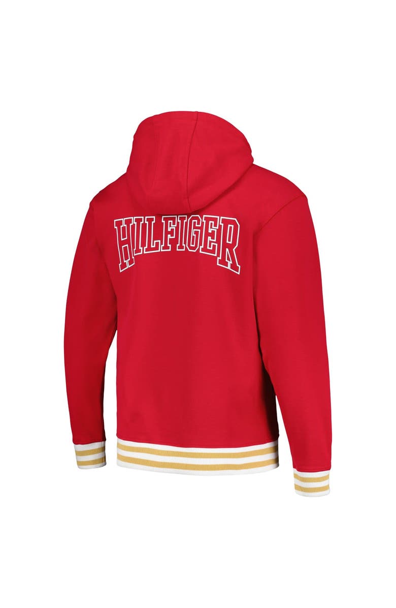 Tommy Hilfiger Men's Tommy Hilfiger Scarlet San Francisco 49ers Aaron Quarter-Zip Hoodie, Alternate, color, 