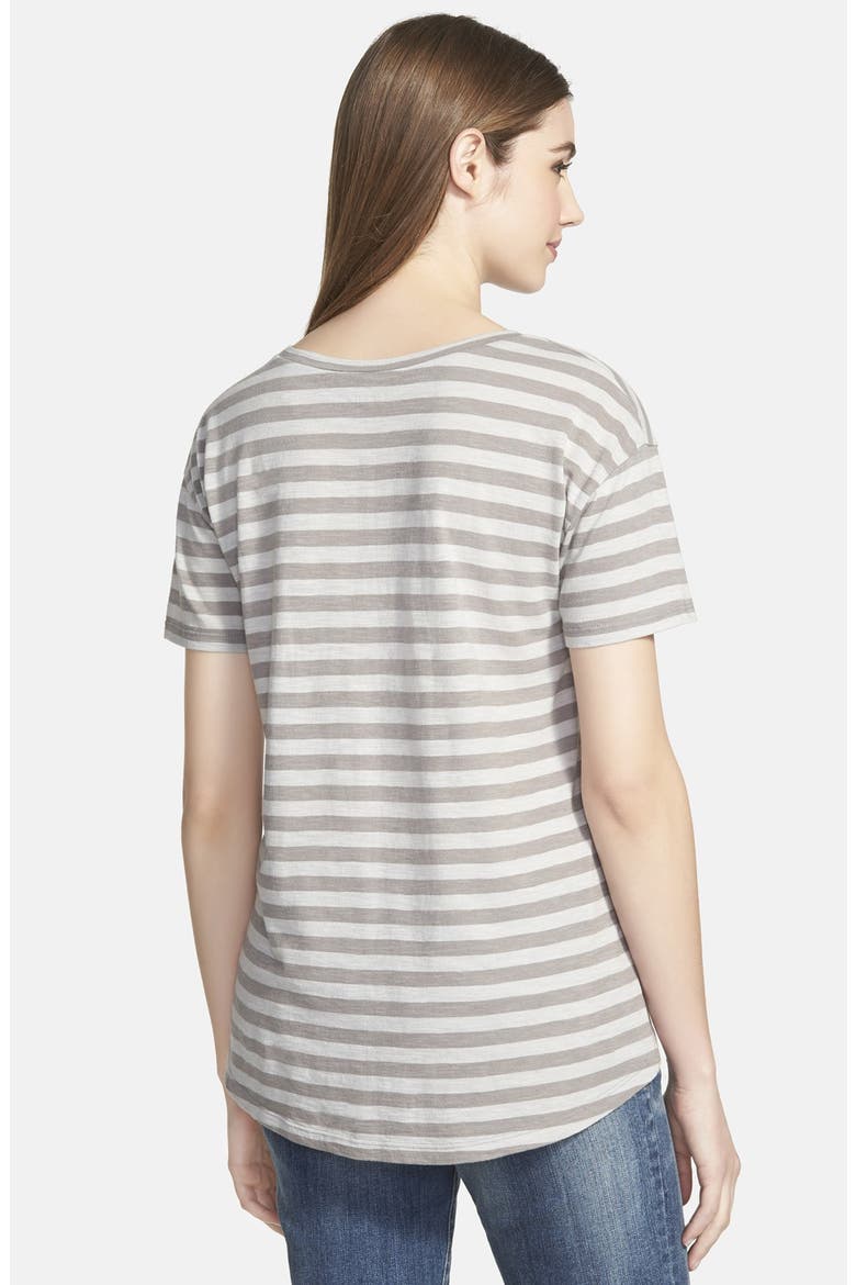Stripe One-Pocket Relaxed Tee, Alternate, color, GREY CLOUDBURST- GREY STRIPE