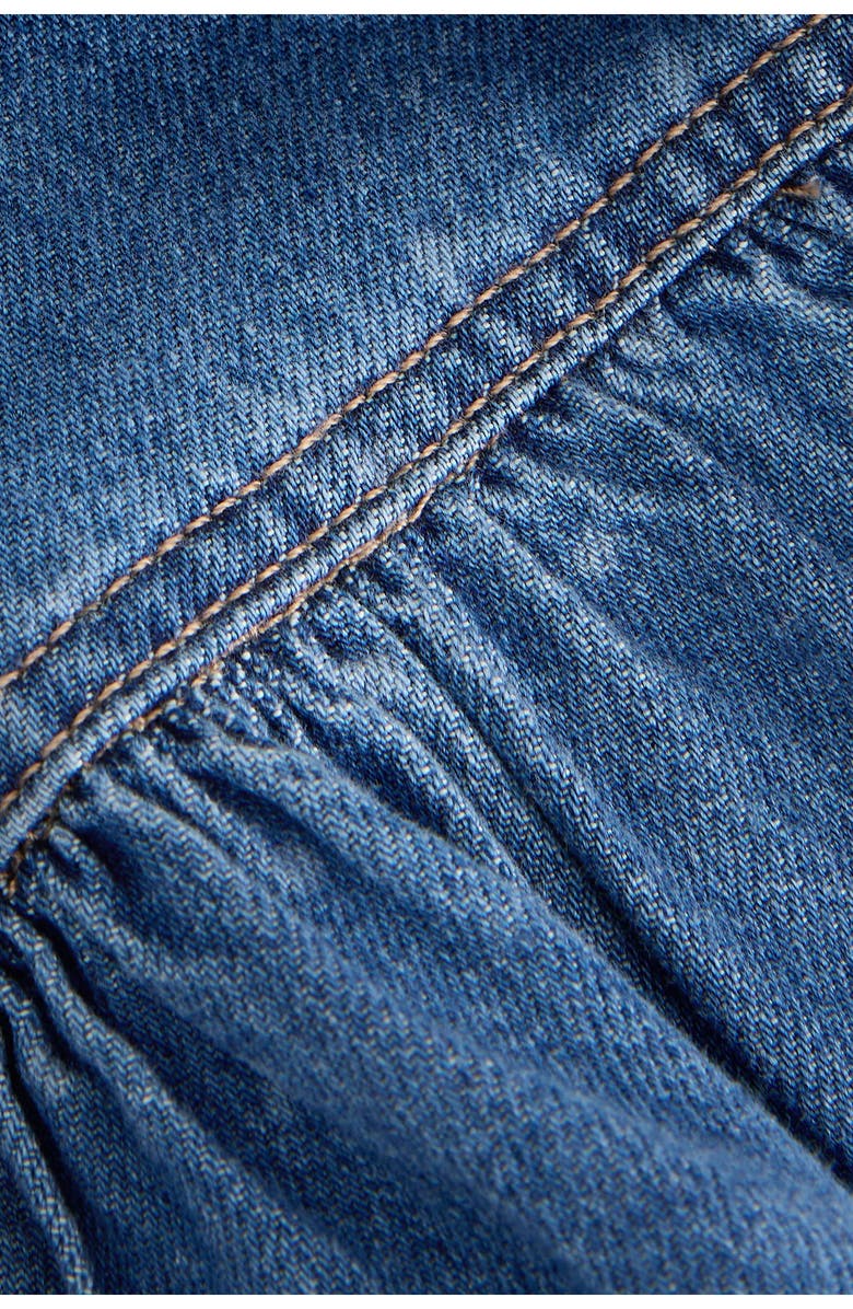 NEXT Polka Dot Tie Front Peplum Denim Top, Alternate, color,