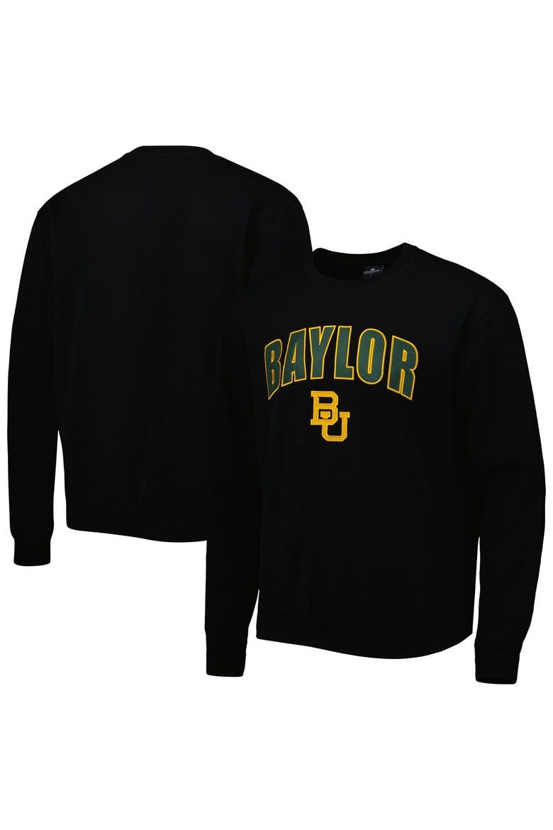 Men's Colosseum Black Baylor Bears Arch & Logo Pullover Sweatshirt, Main, color, Black