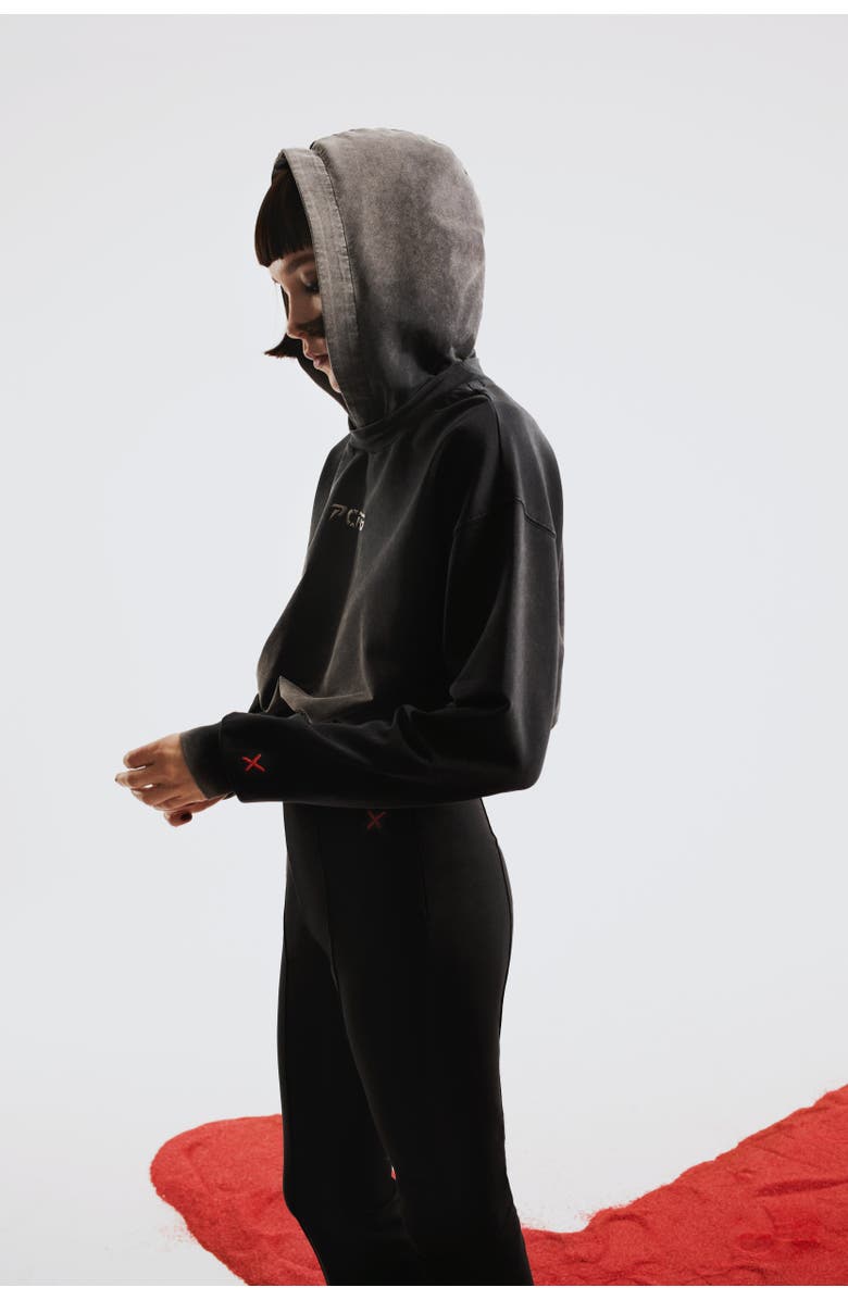 PCFG Cotton Acid Washed Flare Sweatpant, Alternate, color, Black