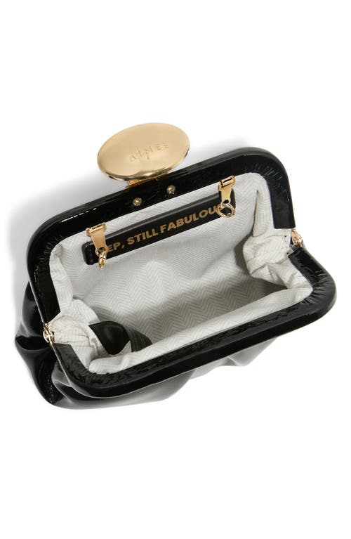 Aimee Mini Full Circle Leather Frame Crossbody Clutch In Black