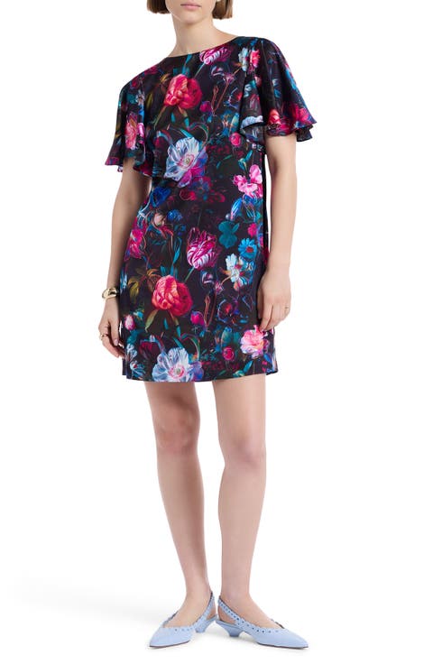 Alara Short Sleeve Cowl Back Shift Dress