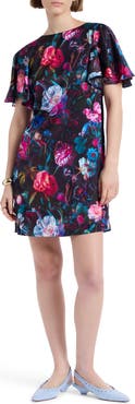 Robert Graham Alara Short Sleeve Cowl Back Shift Dress