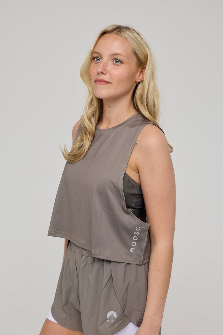 Infinite Cropped Tank Top - Khaki, Main, color, Khaki