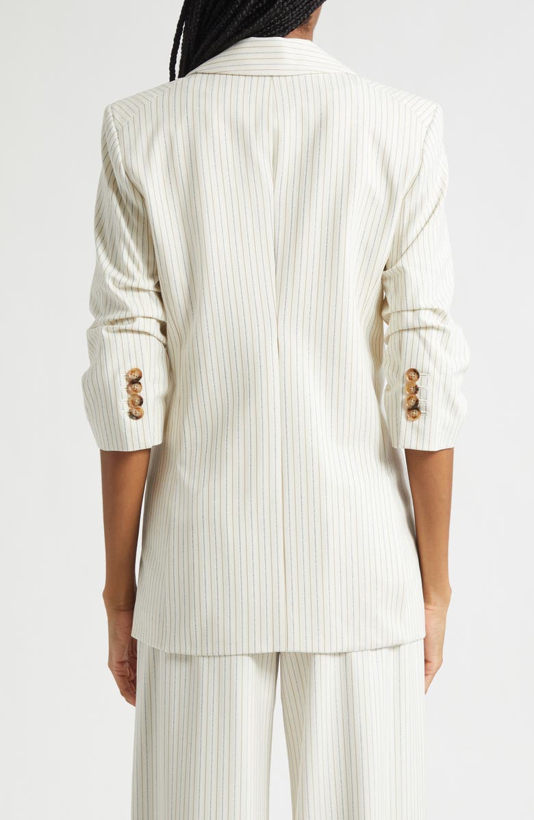 Veronica Beard Rupert Metallic Pinstripe Dickey Jacket, Alternate, color, Dove Multi