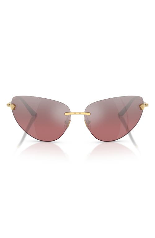Versace 64mm Oversize Rimless Gradient Cat Eye Sunglasses