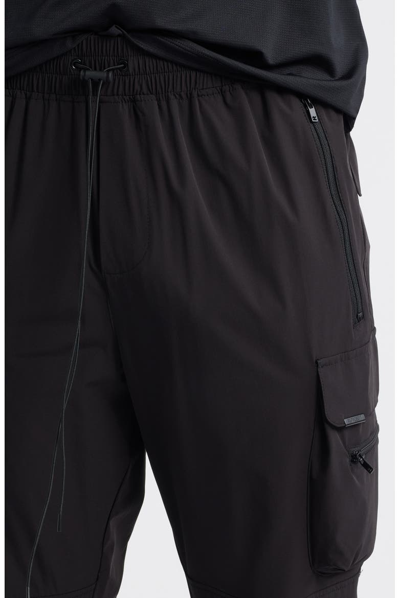 DNA Water Repellent Drawstring Cargo Pants, Alternate, color, JET BLACK