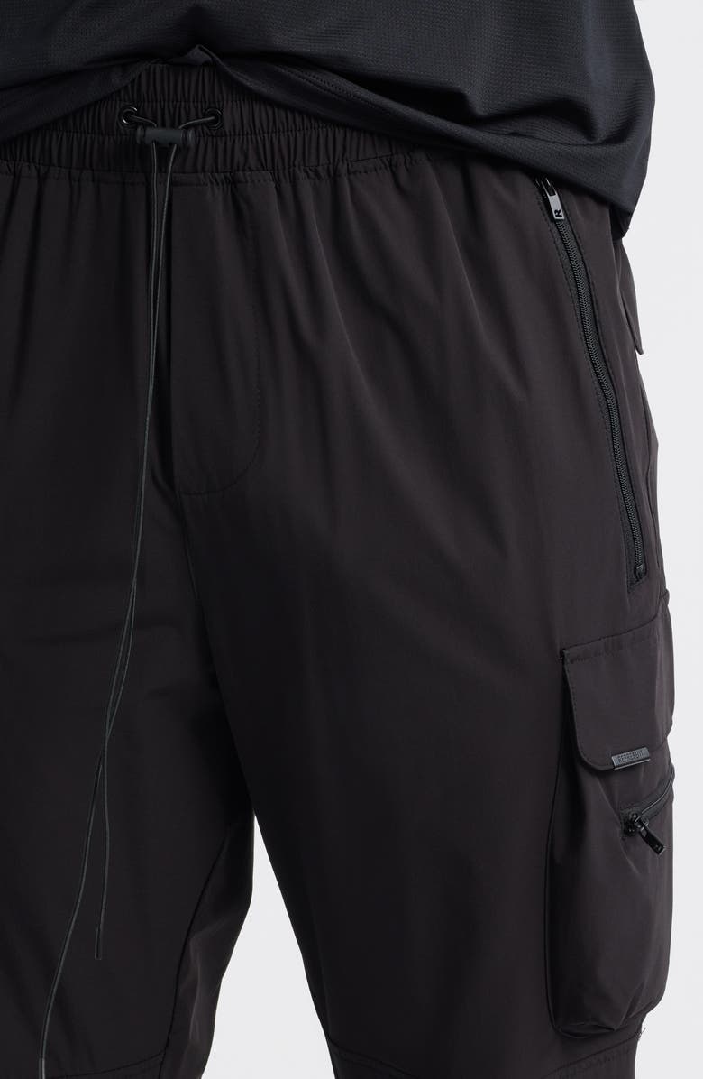 Represent 247 DNA Water Repellent Drawstring Cargo Pants, Alternate, color, Jet Black