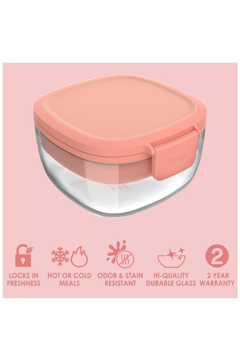 All-in-One Glass Salad Container, Alternate, color, CORAL