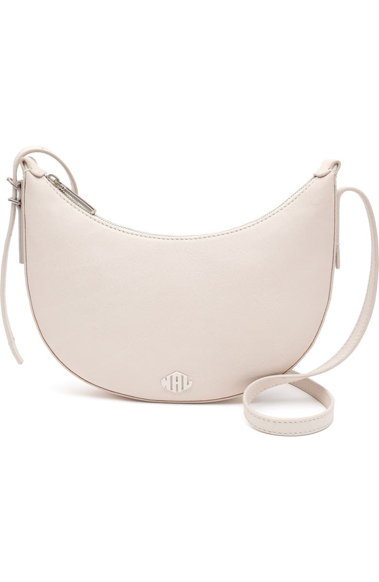 New Amsterdam Leatherworks Silas Leather Saddle Bag, Main, color, Ivory