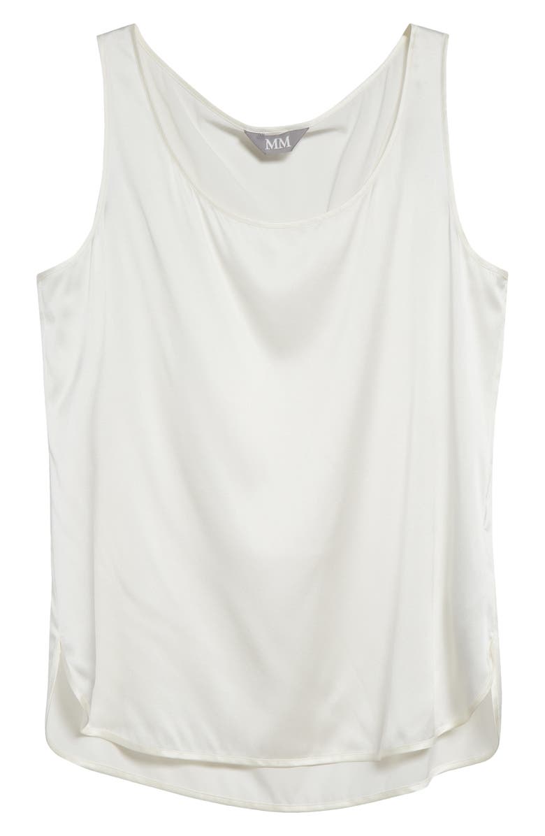 MM by Max Mara Pan Sleeveless Stretch Silk Top, Alternate, color, White