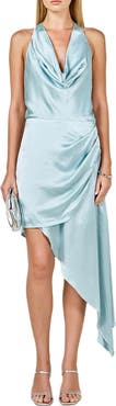 Endless Rose Asymmetric Halter Neck Satin Dress