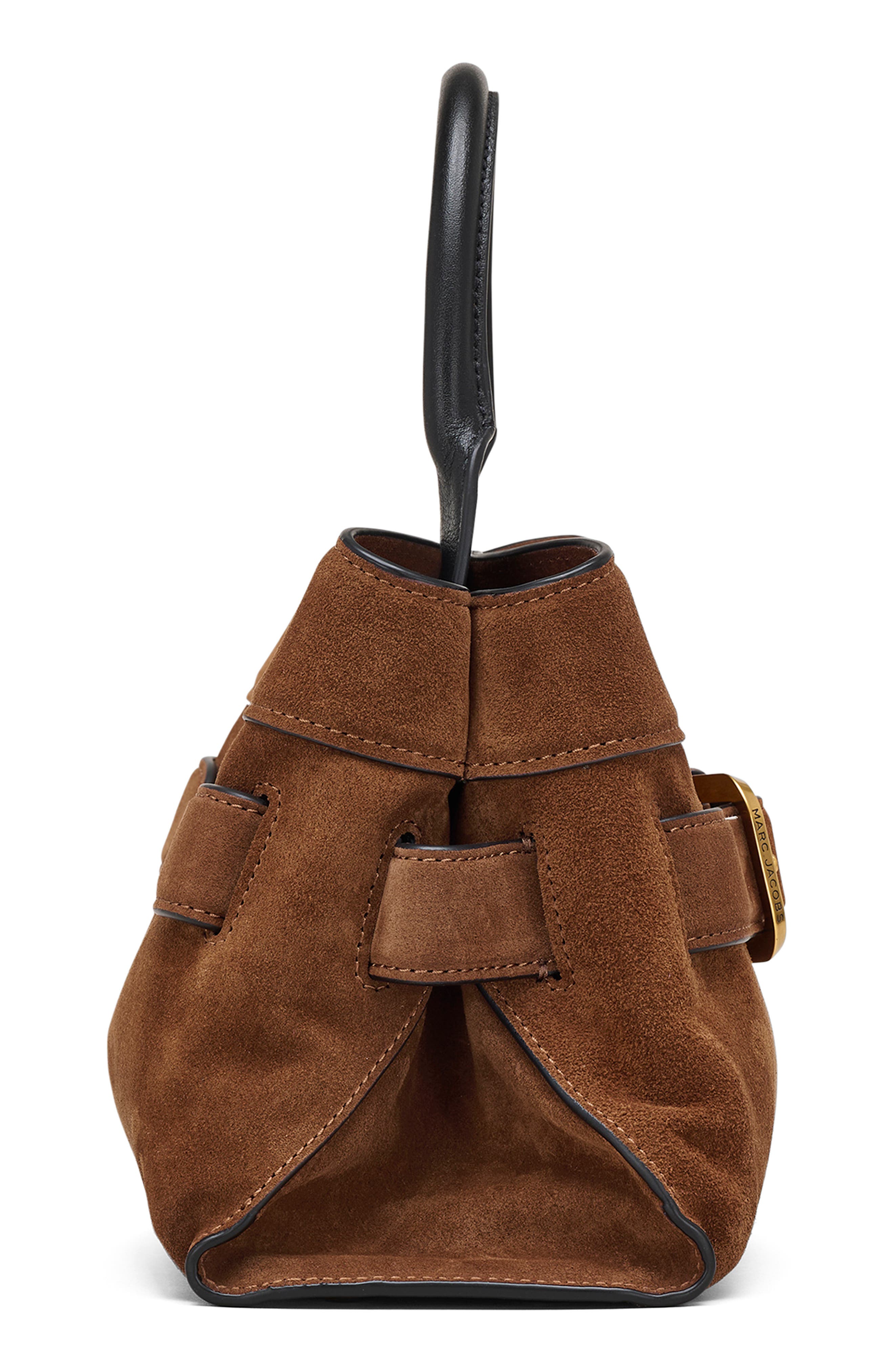 Marc Jacobs The Dakota Small Suede Satchel, Alternate, color, Copper