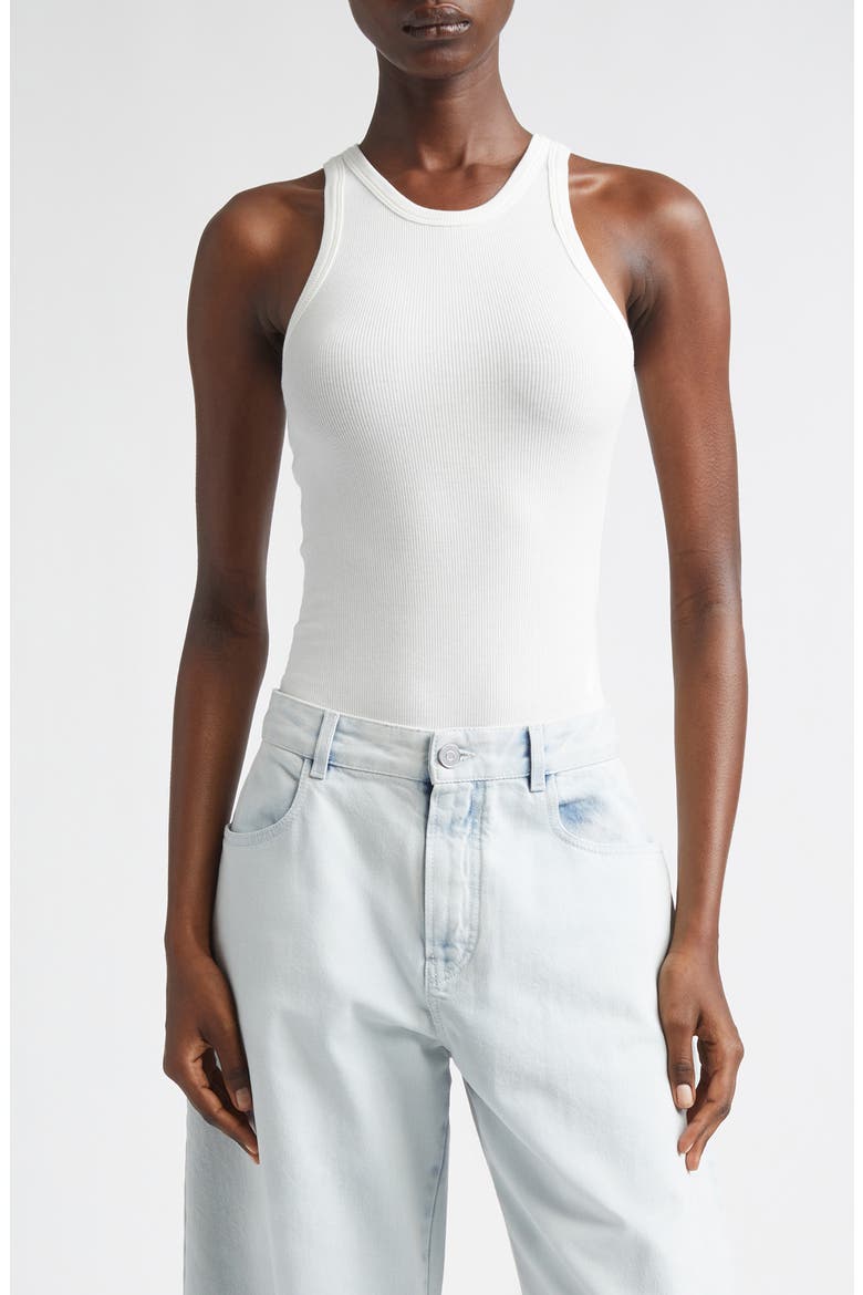 Rib Bodysuit, Main, color, BLANC CASSE