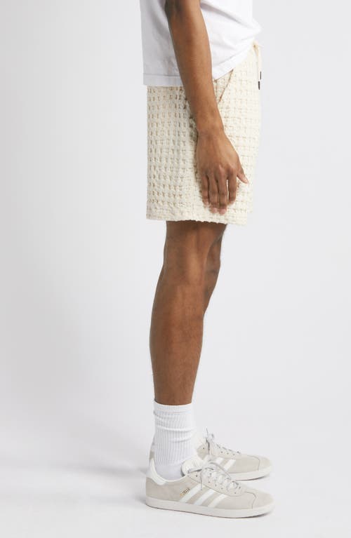 Oas Porto Waffle Knit Cotton Shorts In Neutral