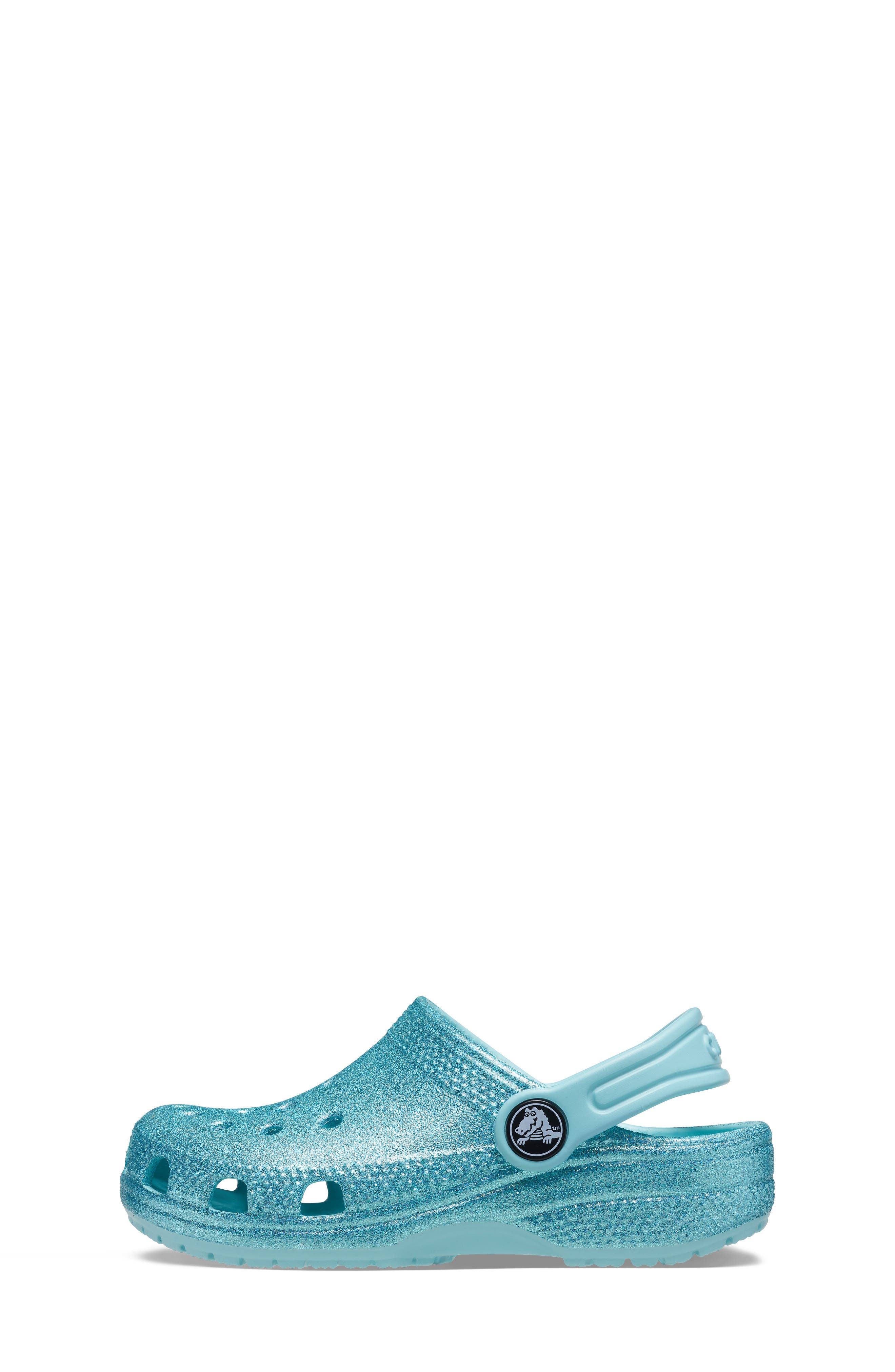 Kids' Classic Glitter Clog, Alternate, color, PURE WATER