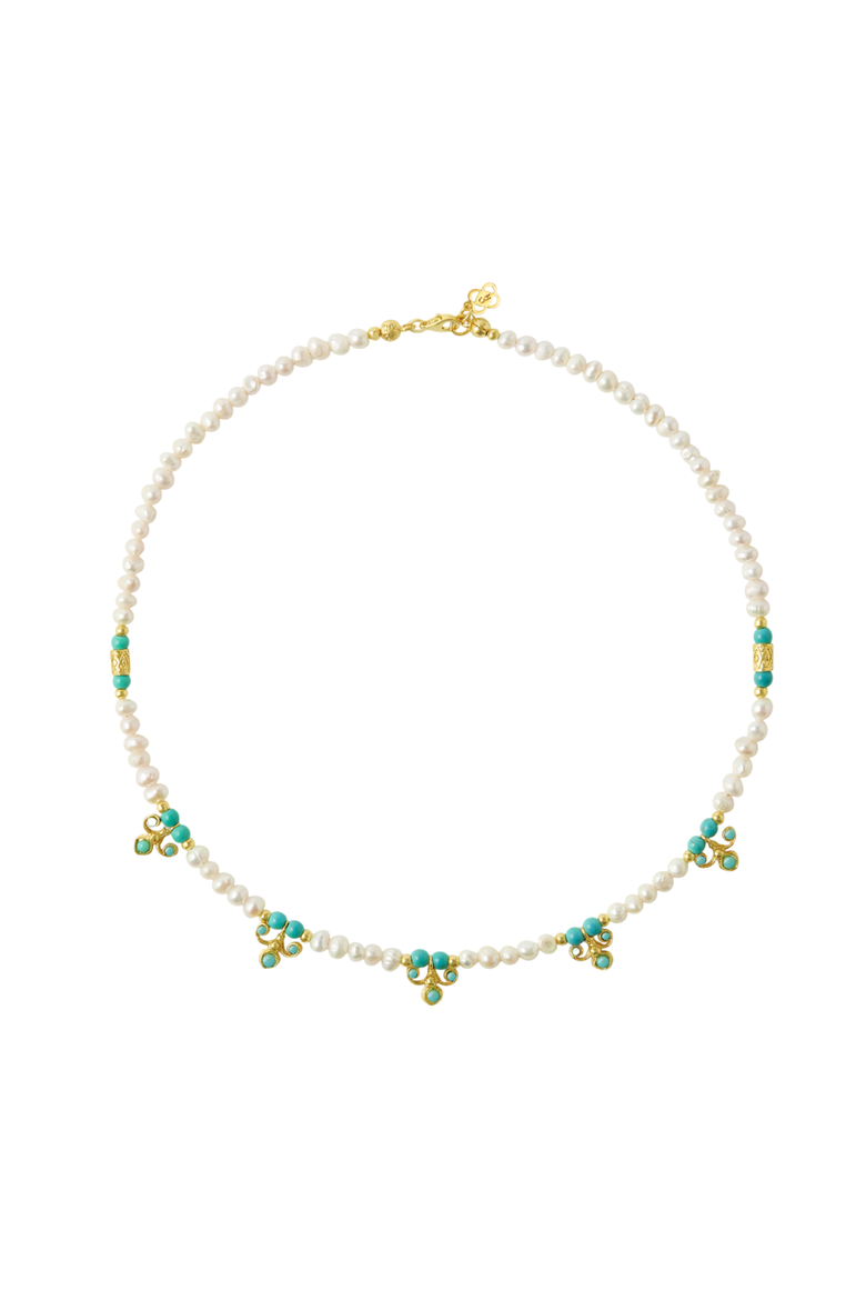 Amelie Beaded Necklace, Main, color, Gold